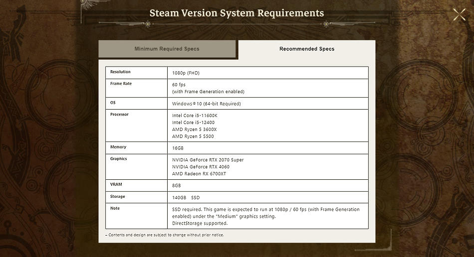 Los requisitos oficiales recomendados de Monster Hunter Wilds con frame gen