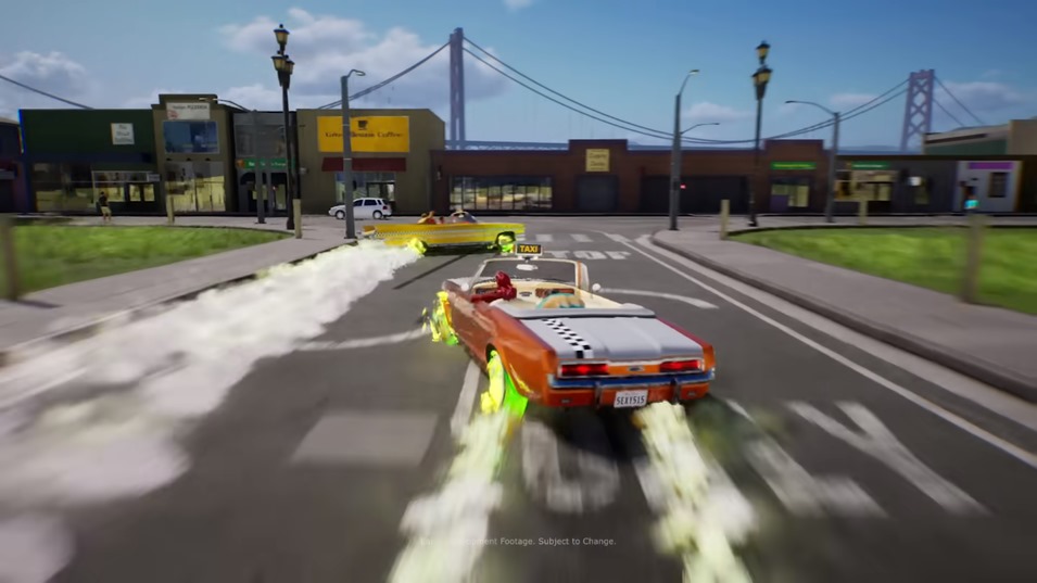 Crazy taxi durante el tráiler Power Surge en los Game Awards 2023