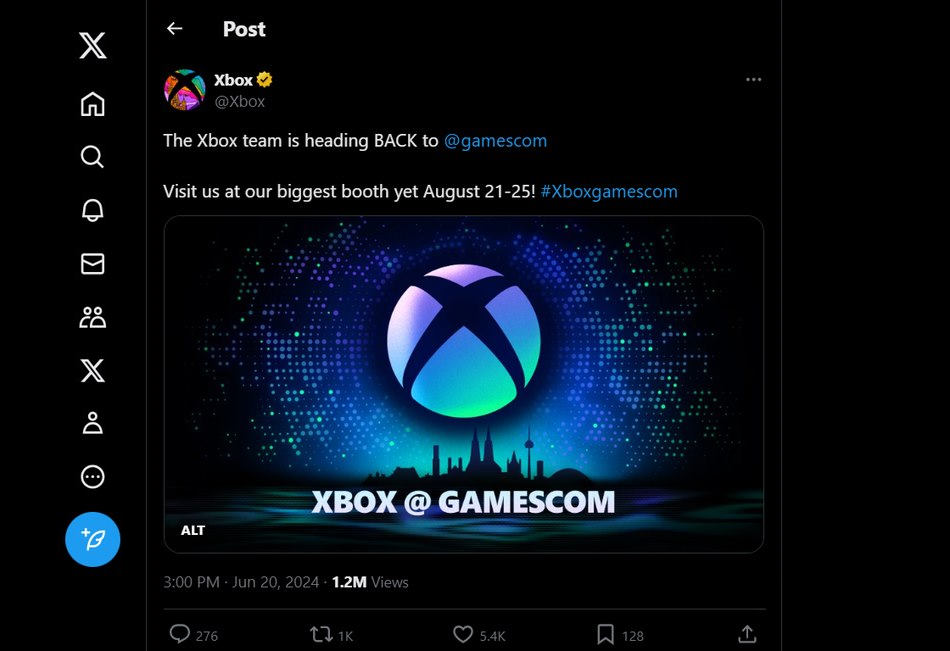 Xbox anuncia su participación en la Gamescom 2024