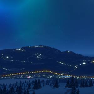 Cities Skyline Snowfall Paisaje Nocturno